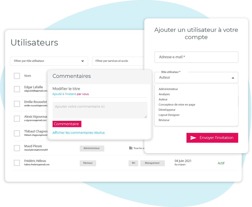 Gérer les rôles utilisateurs et ajouter des commentaires