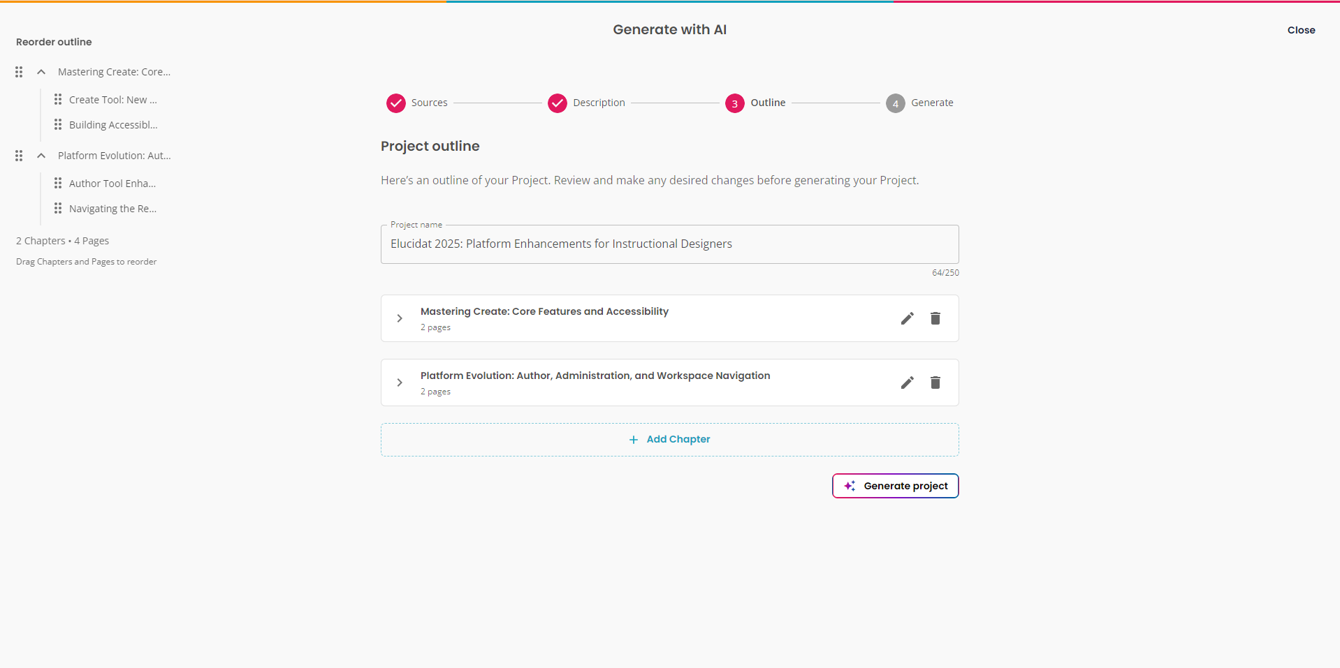Create-Generate with AI-Outline