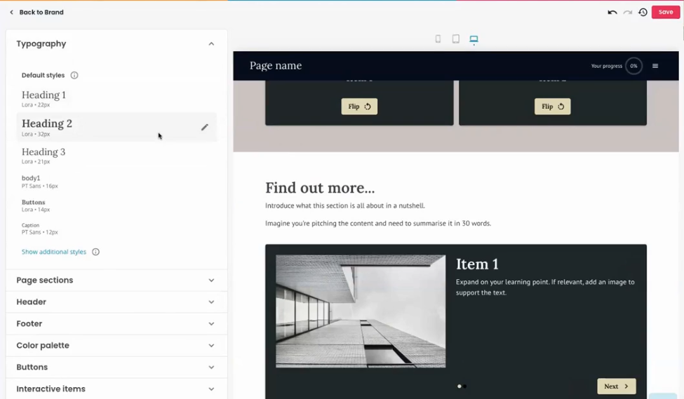 Elucidat Create – Typography